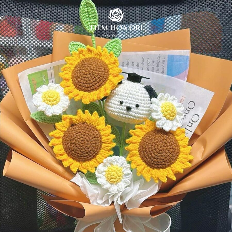 Bó Hoa Len Tốt Nghiệp Sun Flower Ori